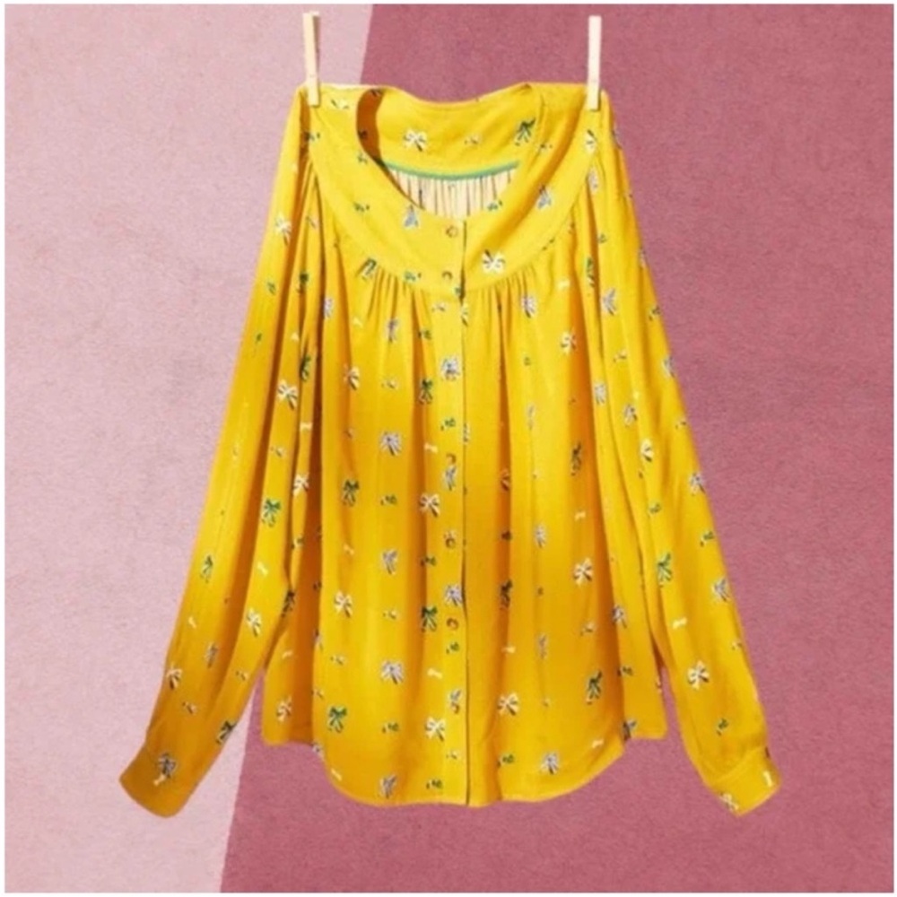 Anthropologie Bow Button Down